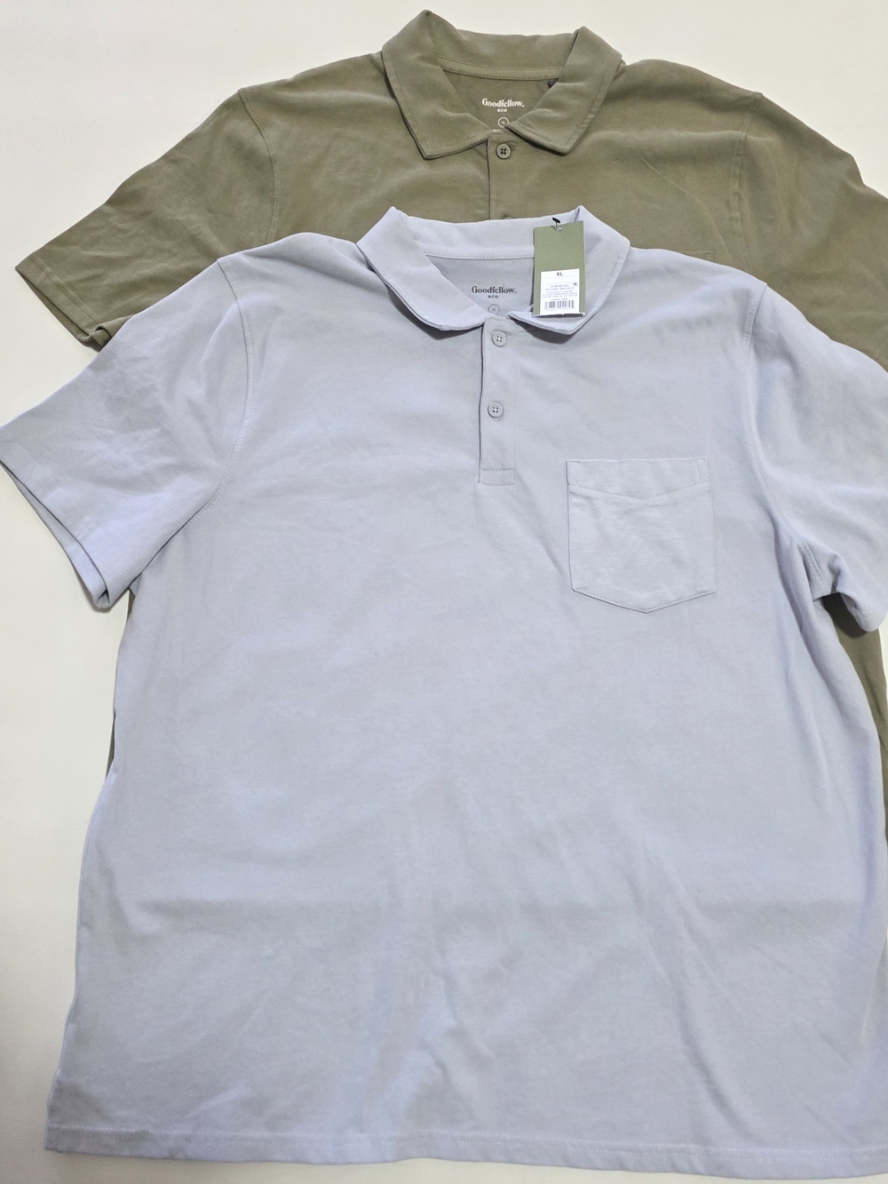 2 Goodfellow &  Co Short-Sleeve Heavy Cotton Vintage Collection Polo Shirts, XL.